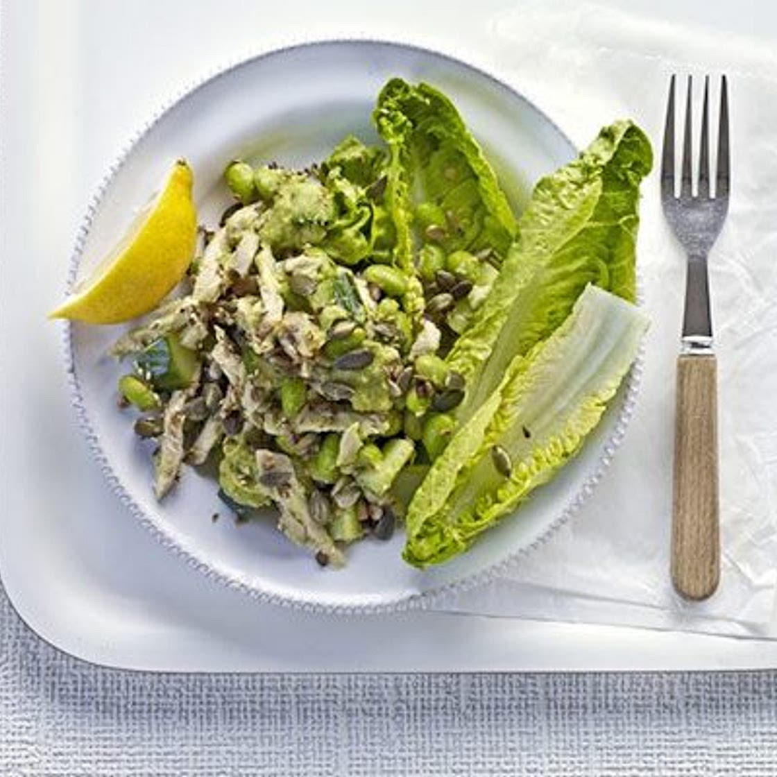 Vitality chicken salad with avocado dressing