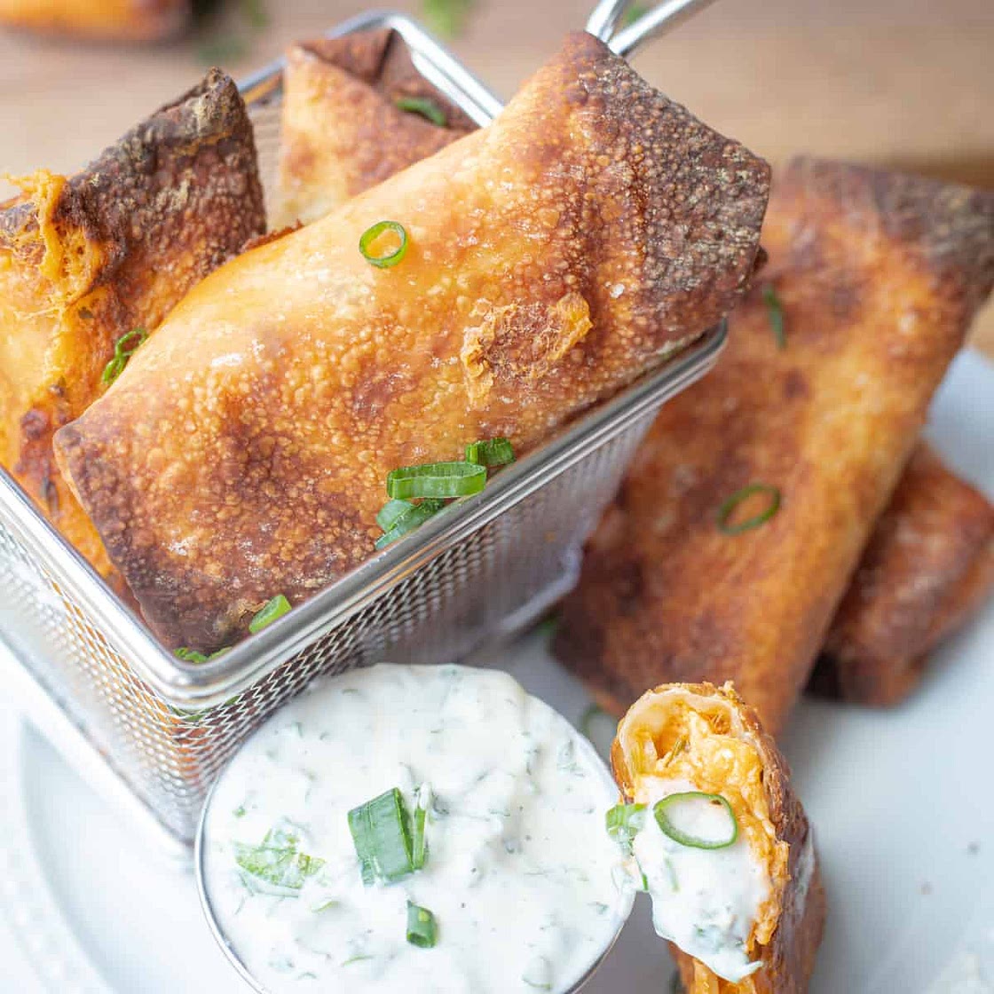 Air Fryer Buffalo Chicken Egg Rolls