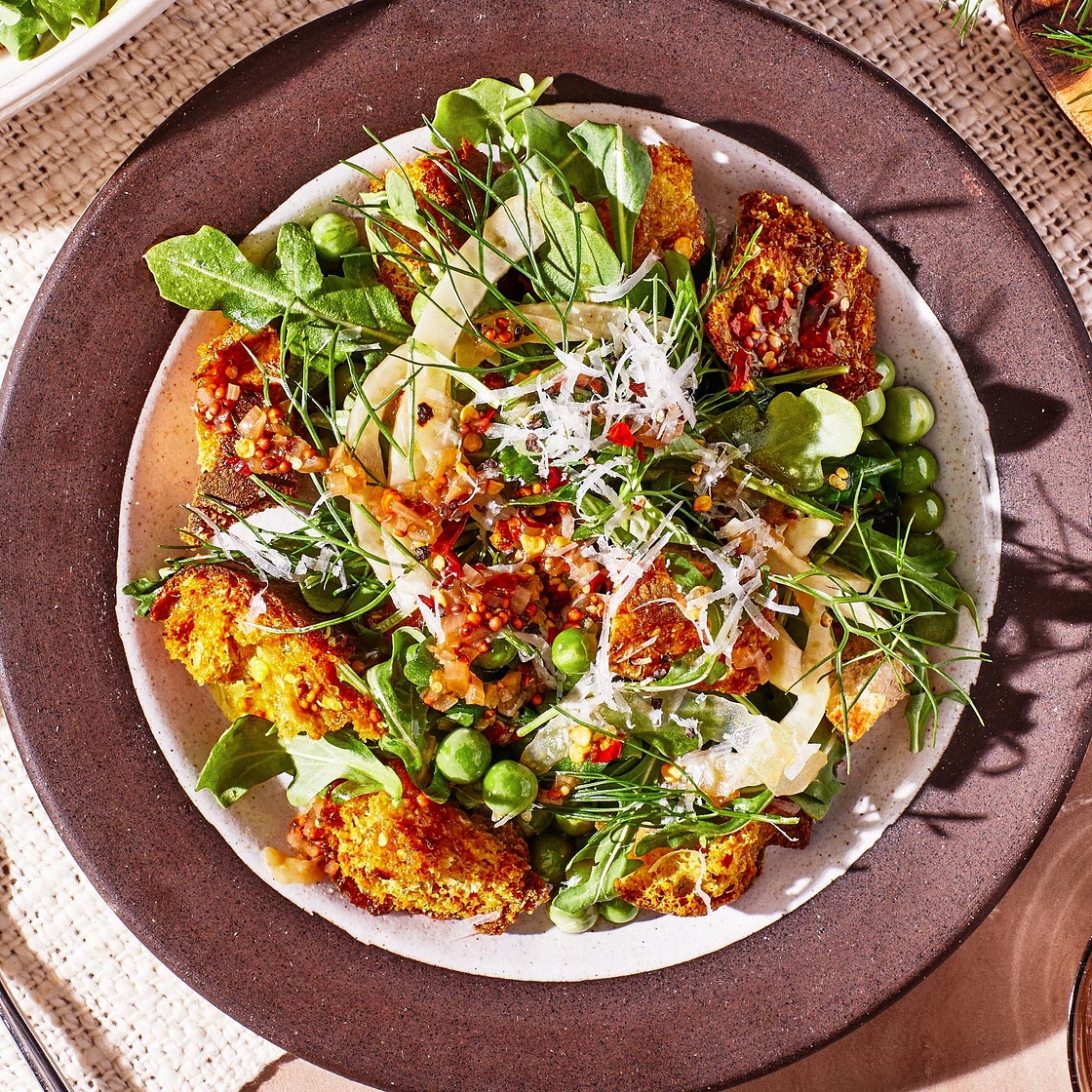 Spring-y Panzanella With Kombucha Vinaigrette