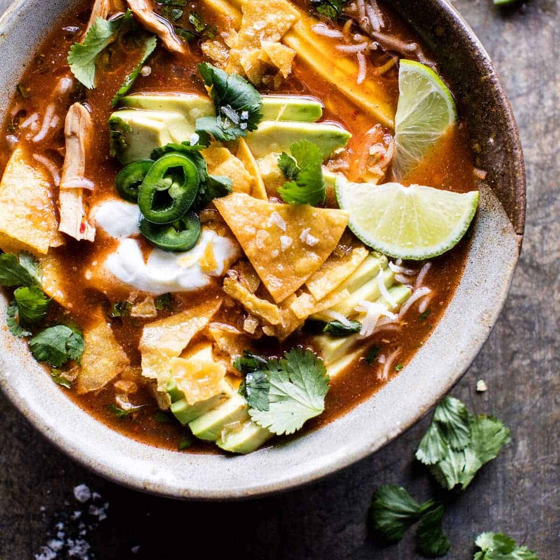 Crockpot Spicy Chicken Tortilla Soup
