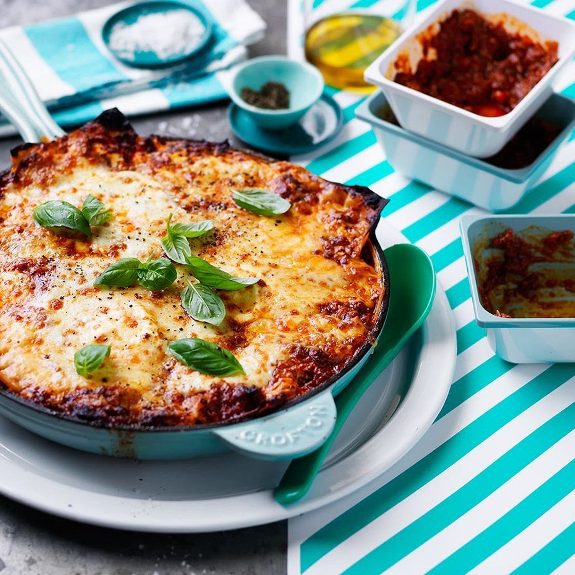 Cheesy chorizo lasagne