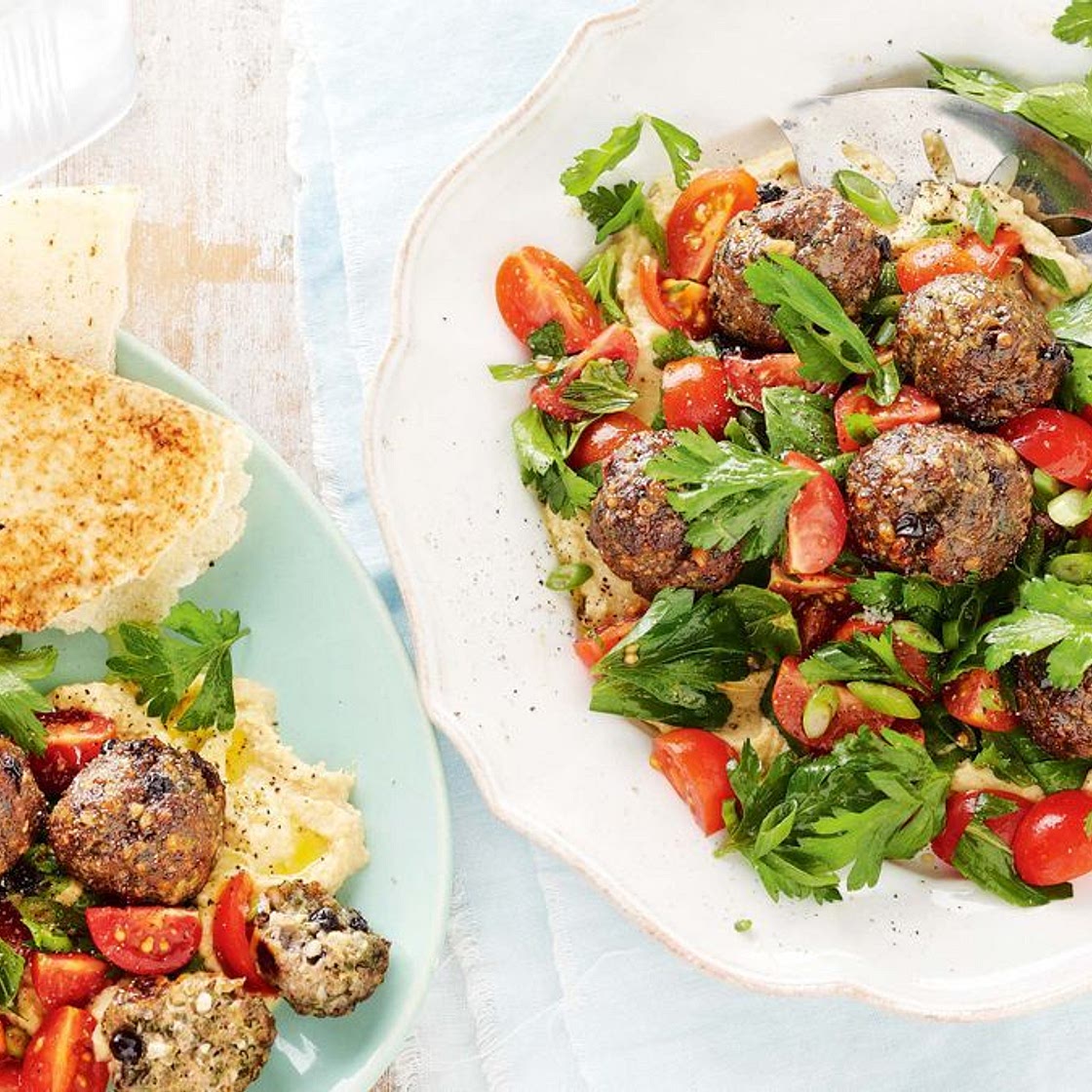 Lamb and pine nut meatballs with parsley salad