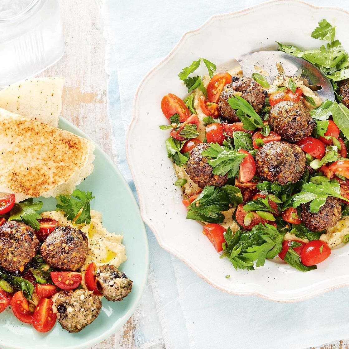 Lamb and pine nut meatballs with parsley salad