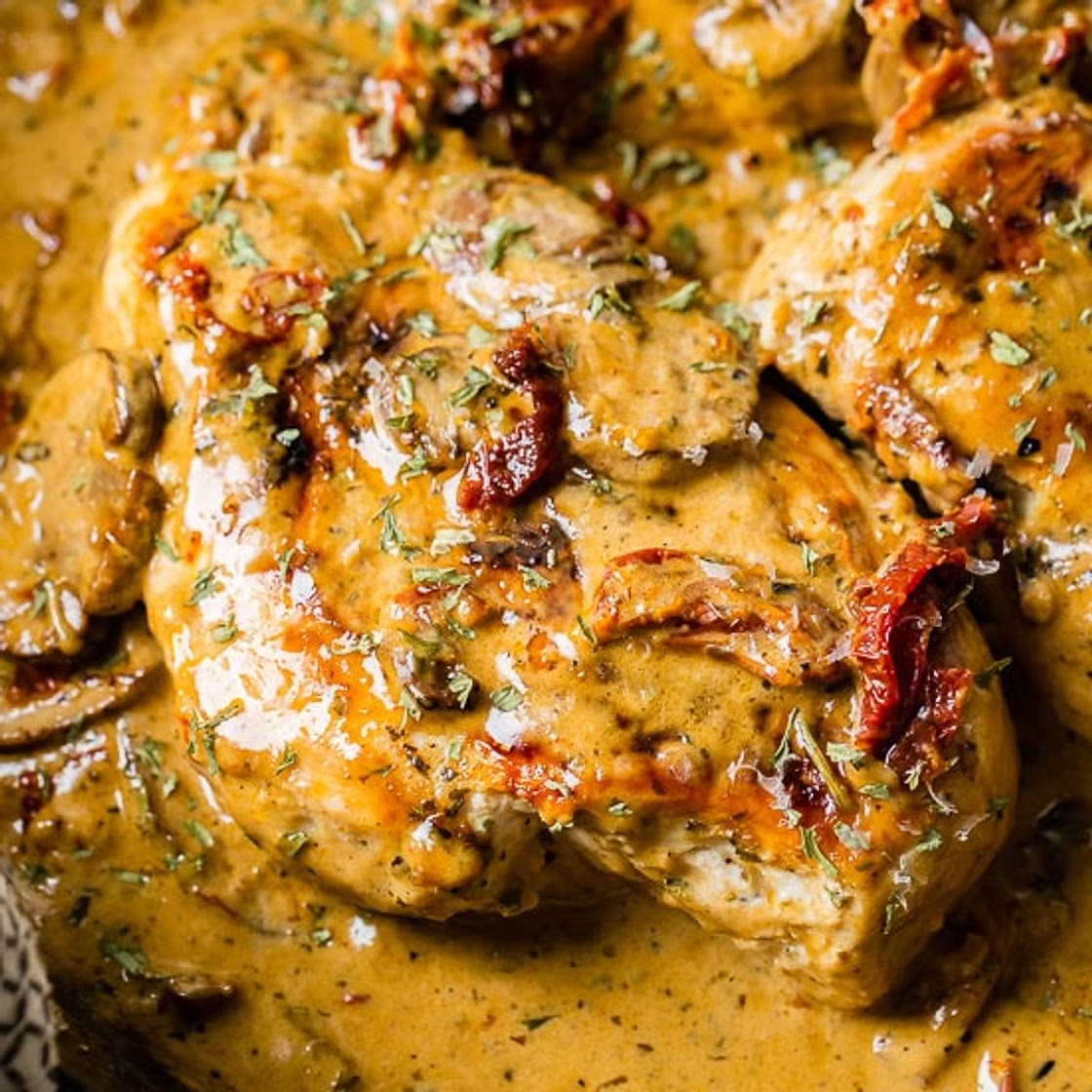 Quick and Easy Creamy Herb Chicken with Sun-Dried Tomatoes