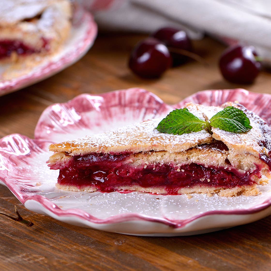 Tarta americana de cerezas