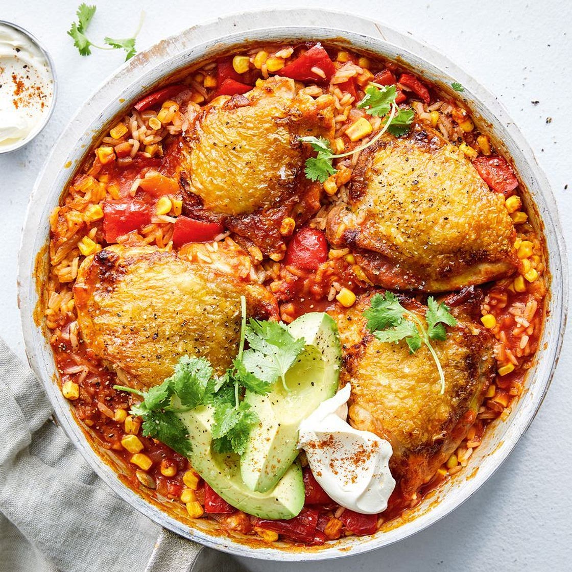One-pan Mexican chicken and rice bake recipe