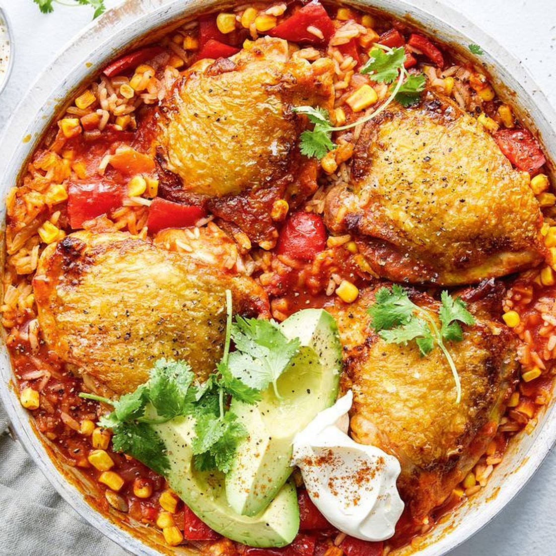 One-pan Mexican chicken and rice bake recipe