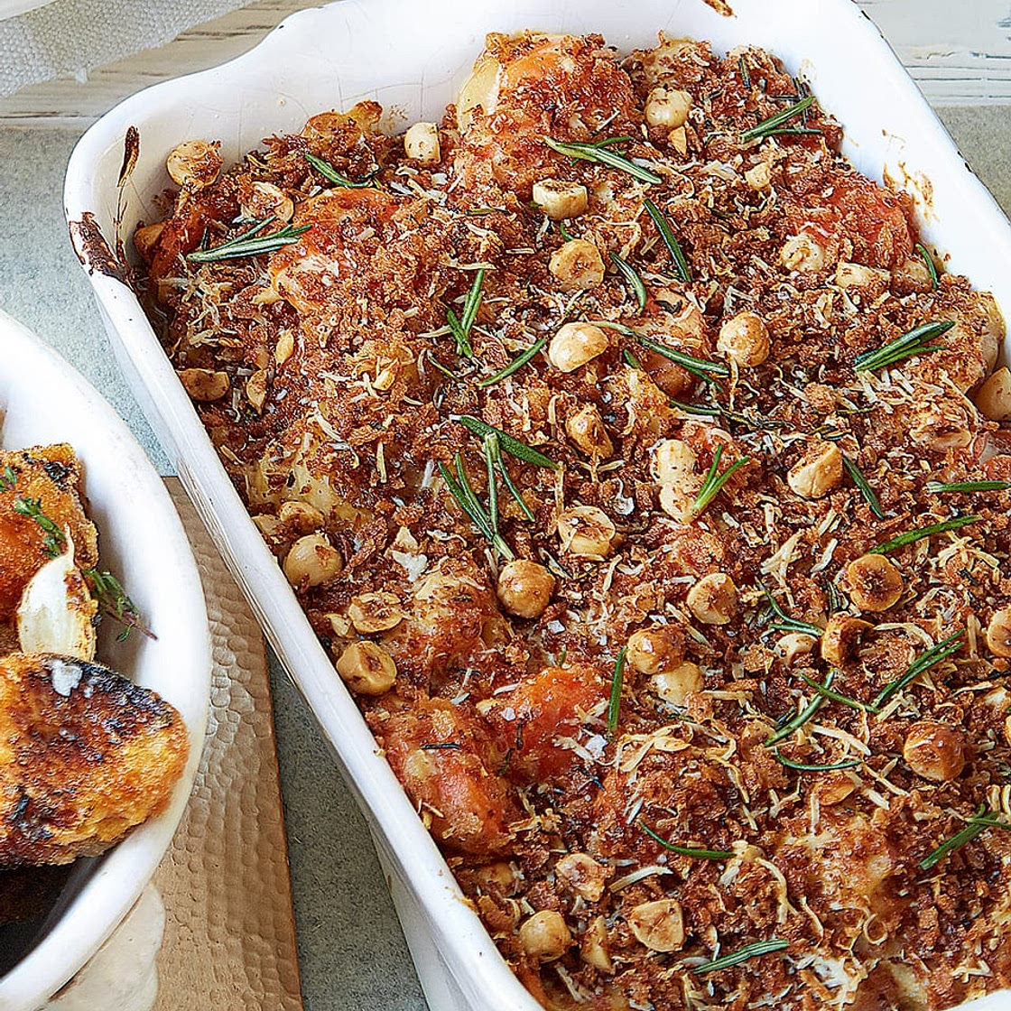 Carrot, parsnip and mascarpone gratin