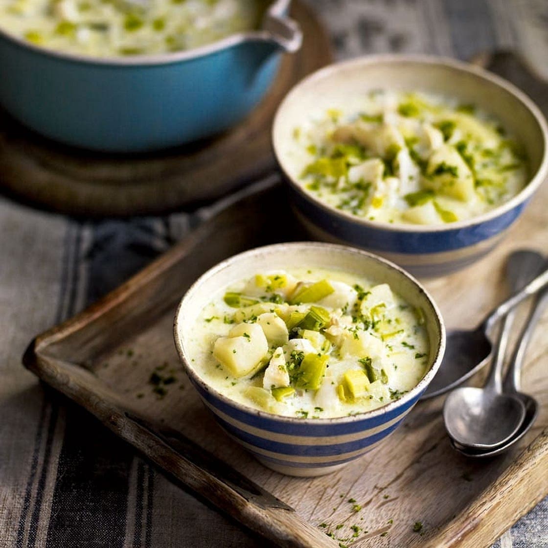 Smoked haddock, leek and potato chowder