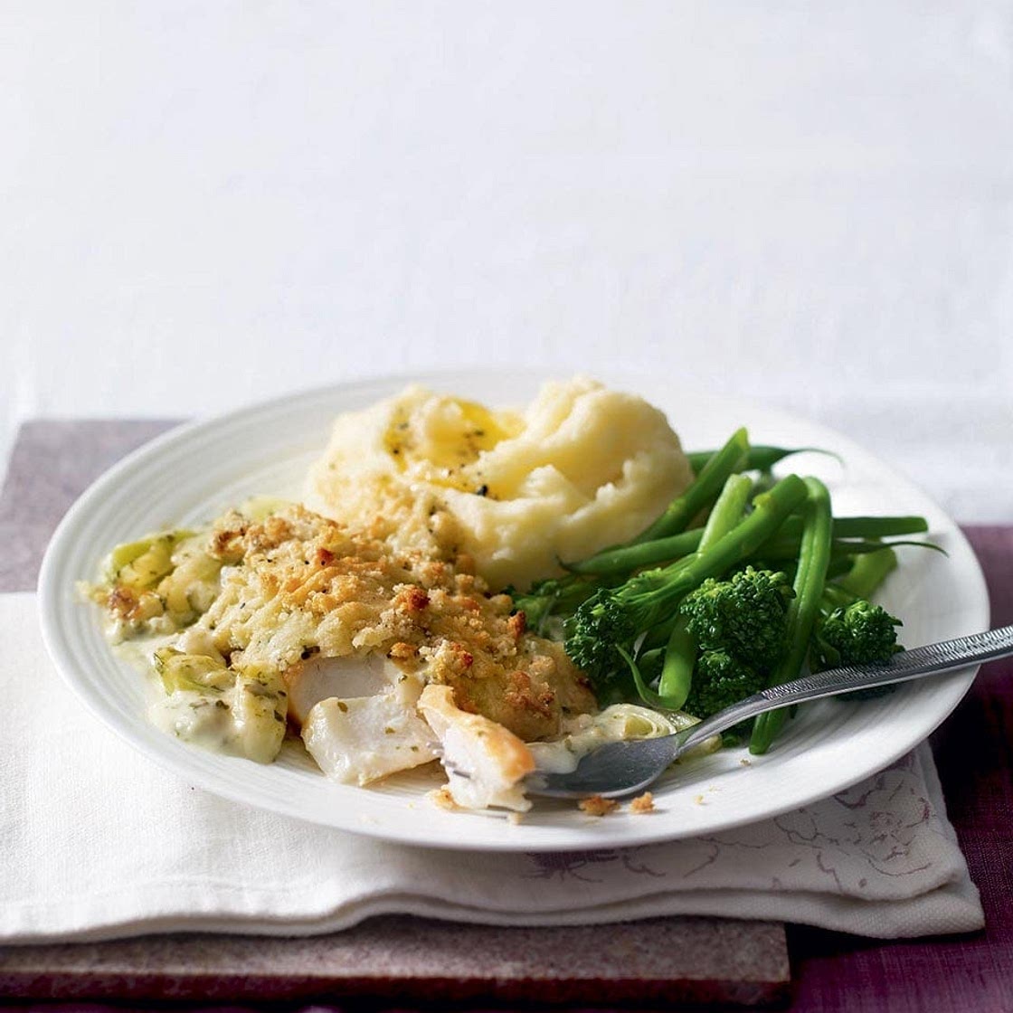 Fish and leek bake