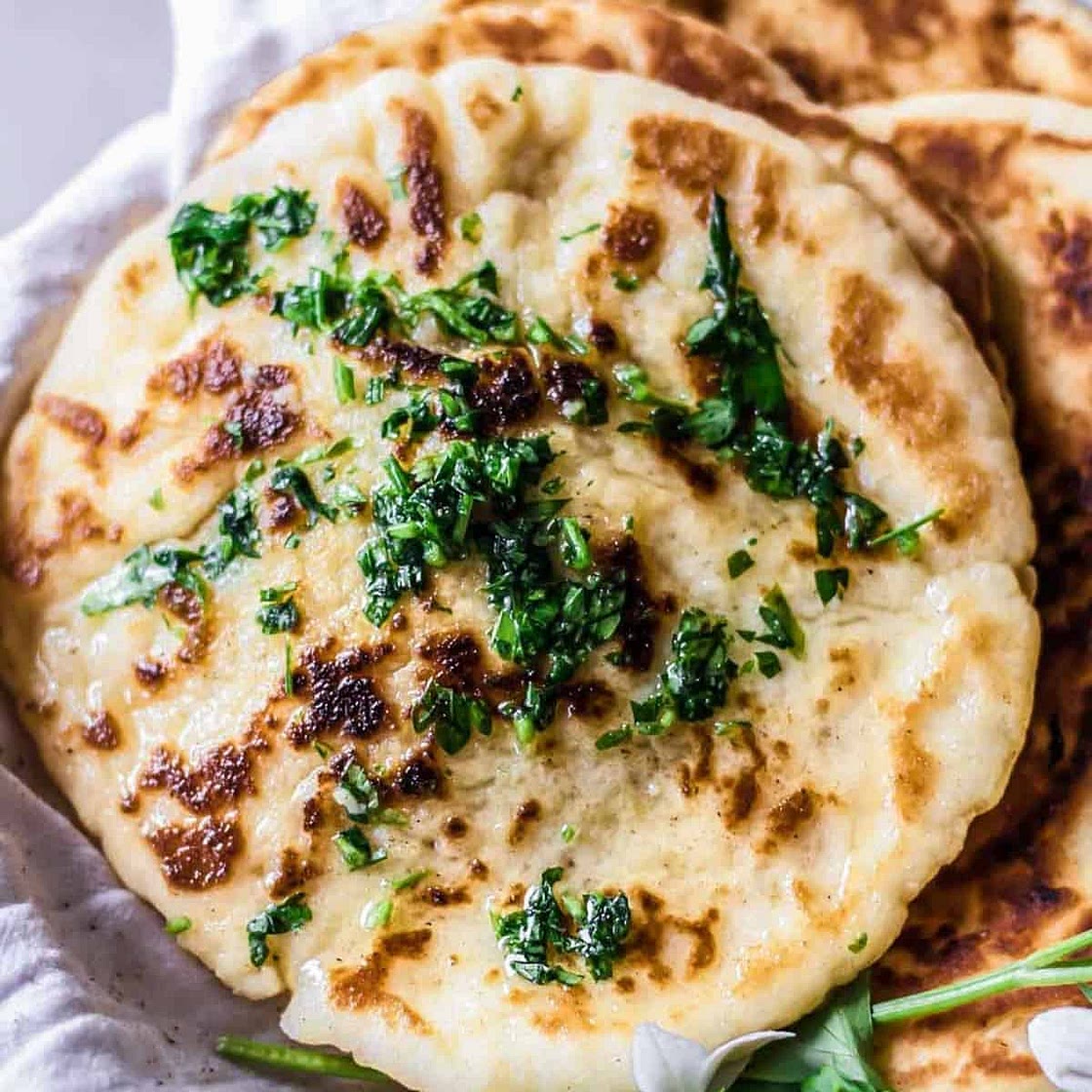 Gluten Free Naan Bread - fluffy & tender