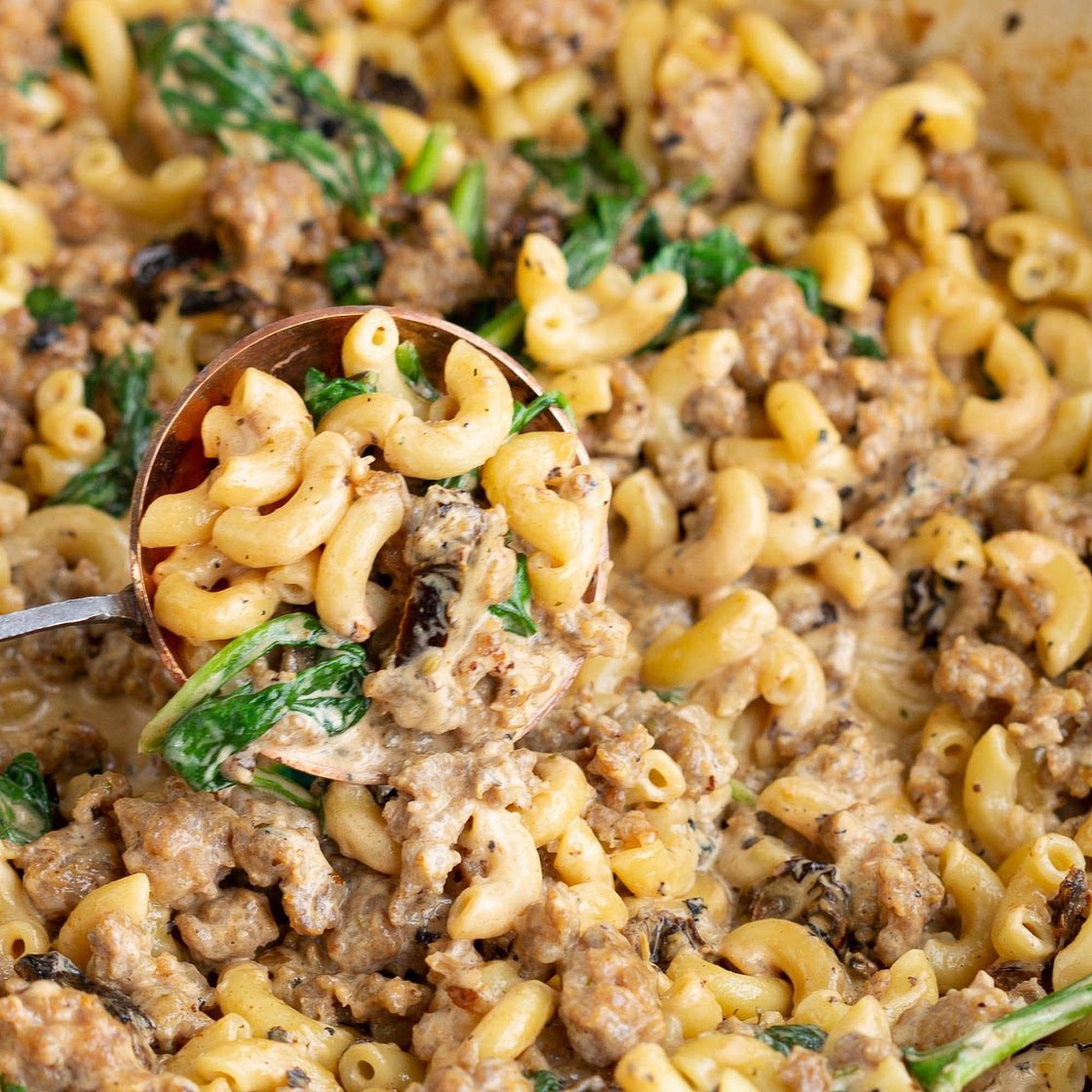CREAMY TUSCAN ITALIAN SAUSAGE PASTA