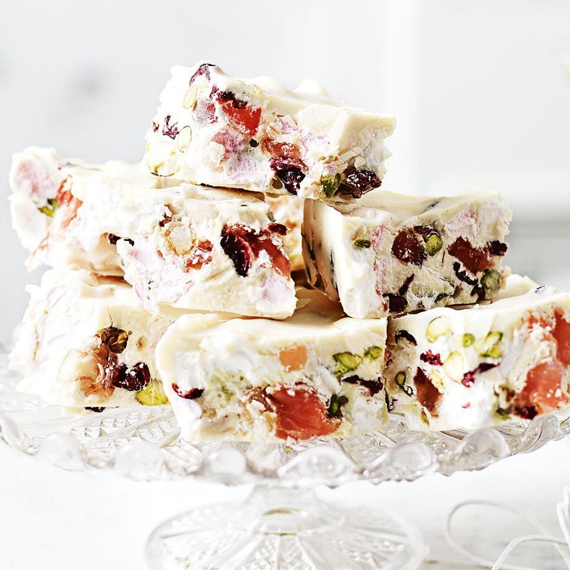 Luxe white choc rocky road: because Christmas is the time to be extra