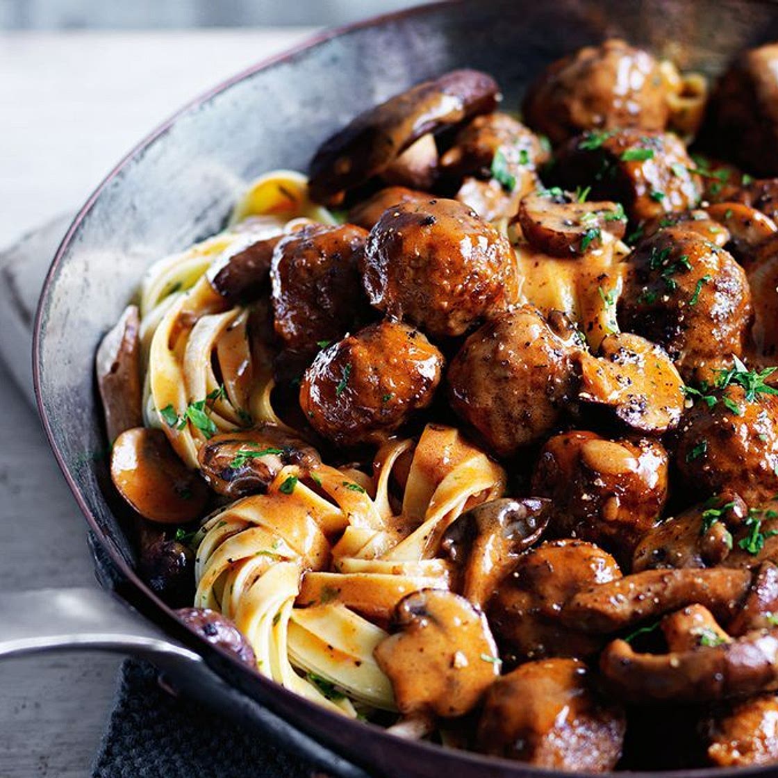 Venison meatball and wild mushroom ragout