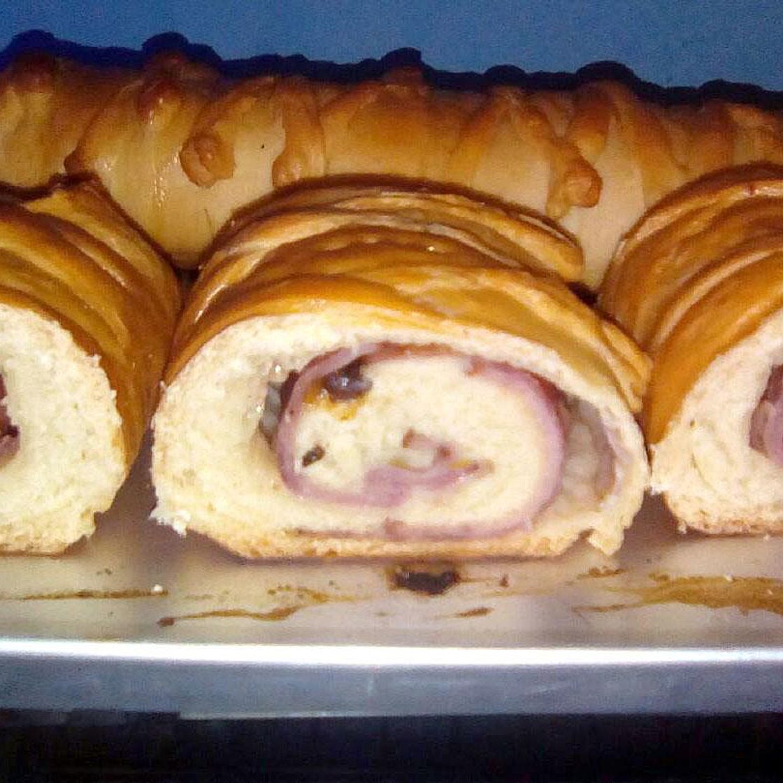 Receita de Pão recheado com presunto