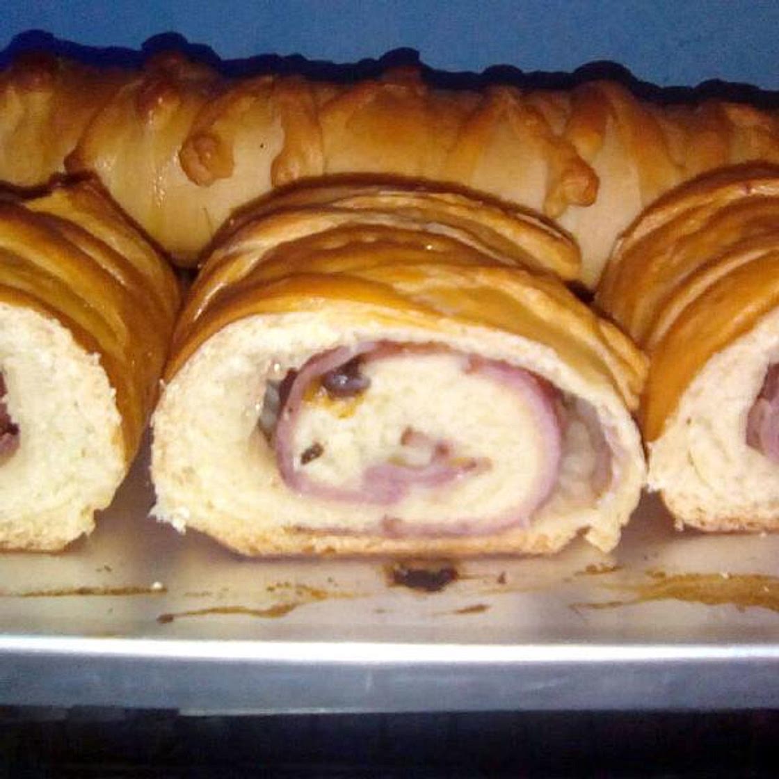 Receita de Pão recheado com presunto