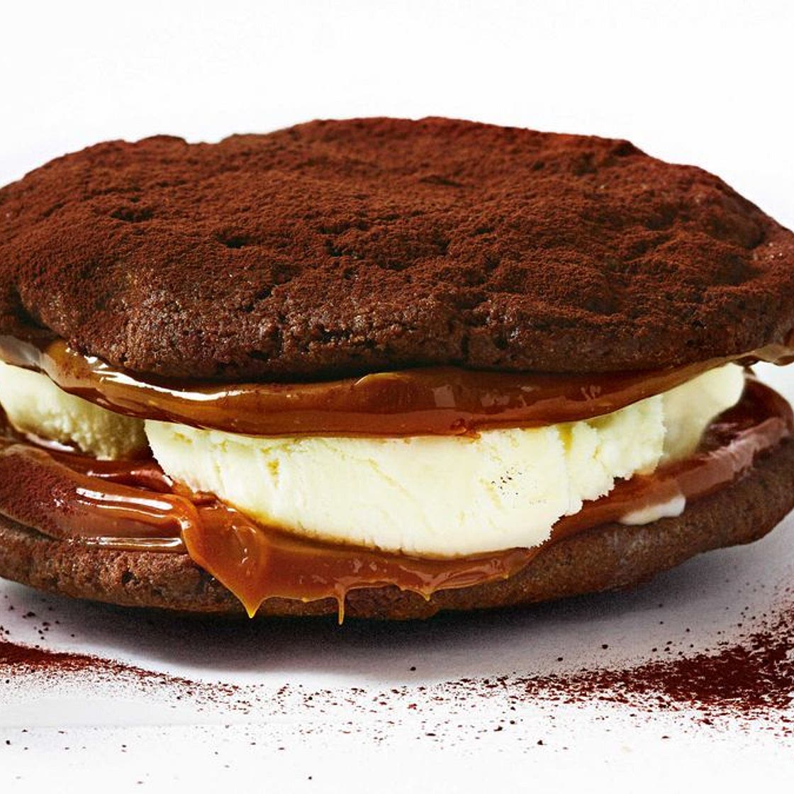 Triple choc cookie dulce de leche ice-cream sandwiches