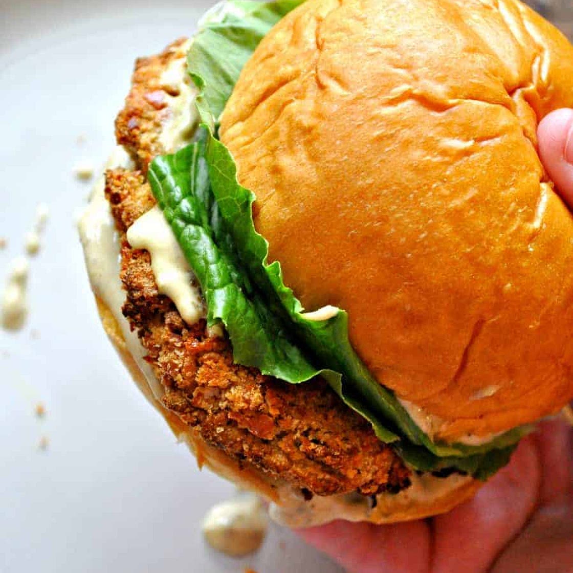 Vegan Crispy "Chicken" Caesar Sandwiches