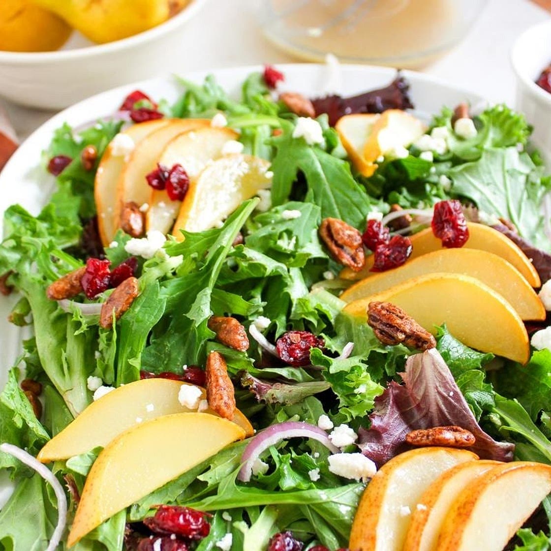 Roasted Pear Salad with Lemon Vinaigrette Recipe
