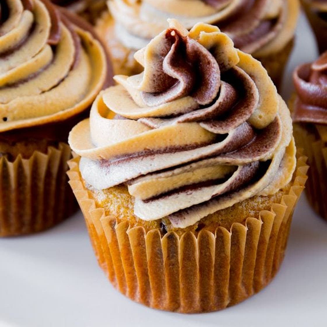 Banana Cupcakes with Chocolate Peanut Butter Frosting