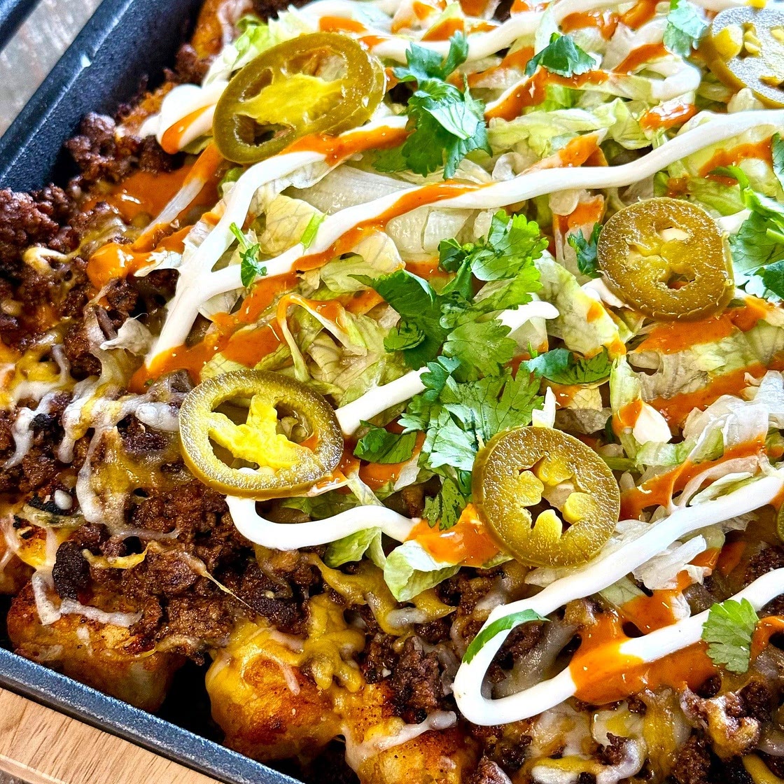 Blackstone Pizza Oven Taco Loaded Tots