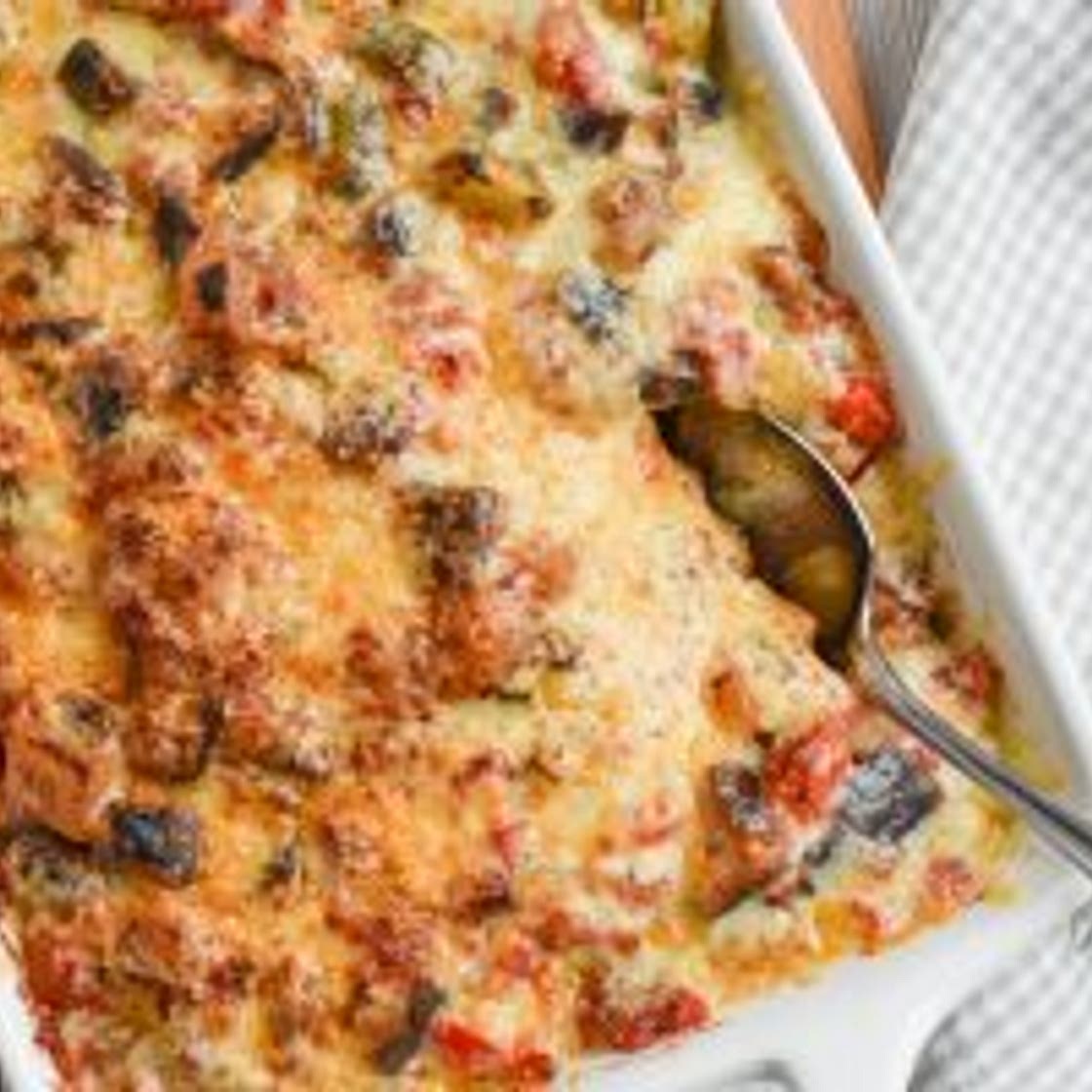 Low-FODMAP Ratatouille Garlic Bread Casserole, Gluten-free