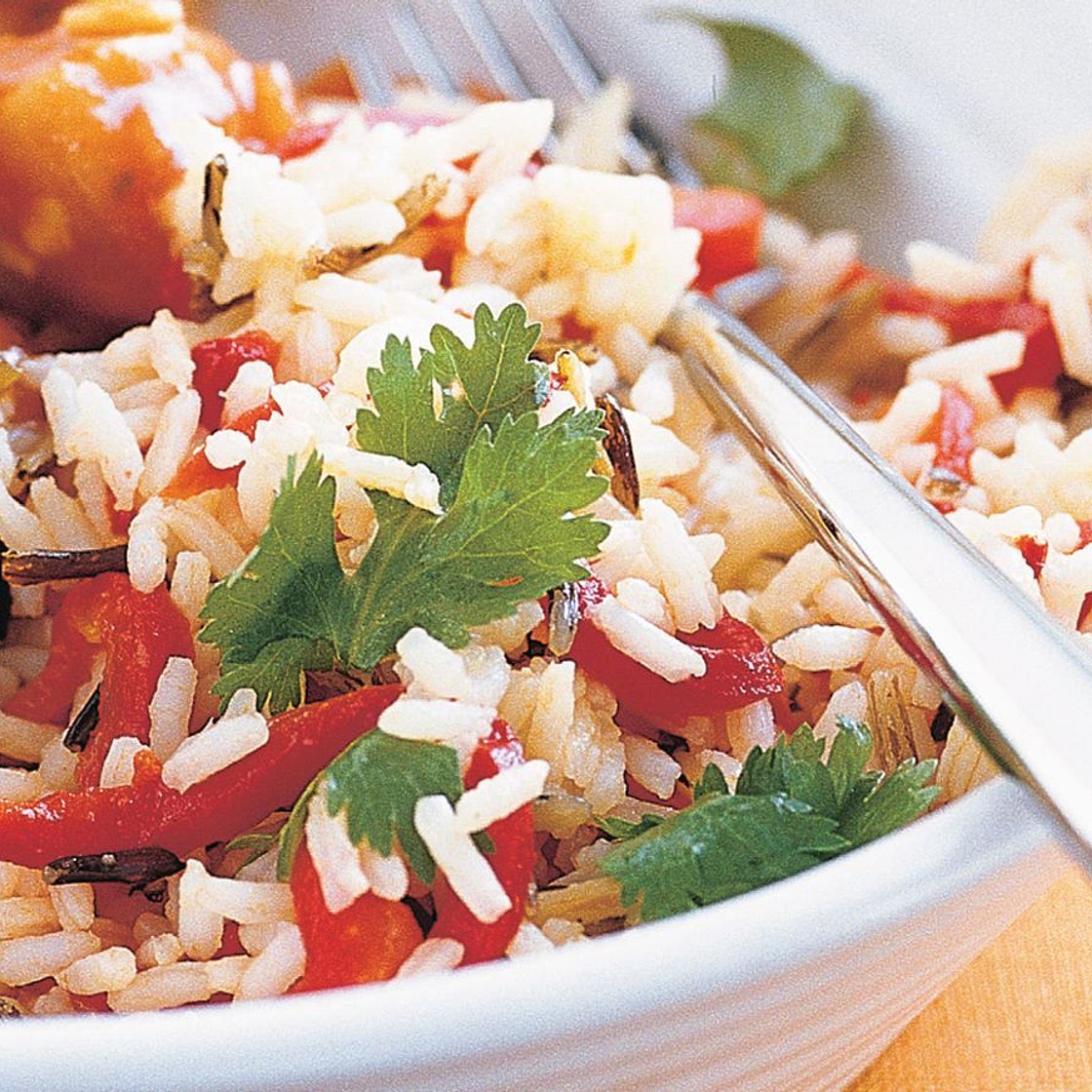 Roasted peppers & wild rice