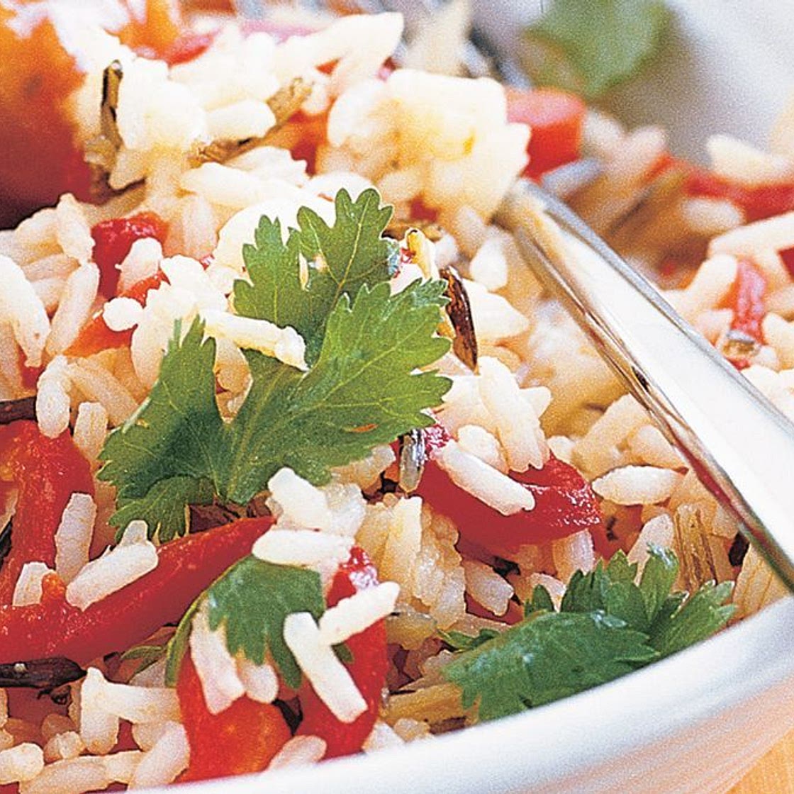 Roasted peppers & wild rice