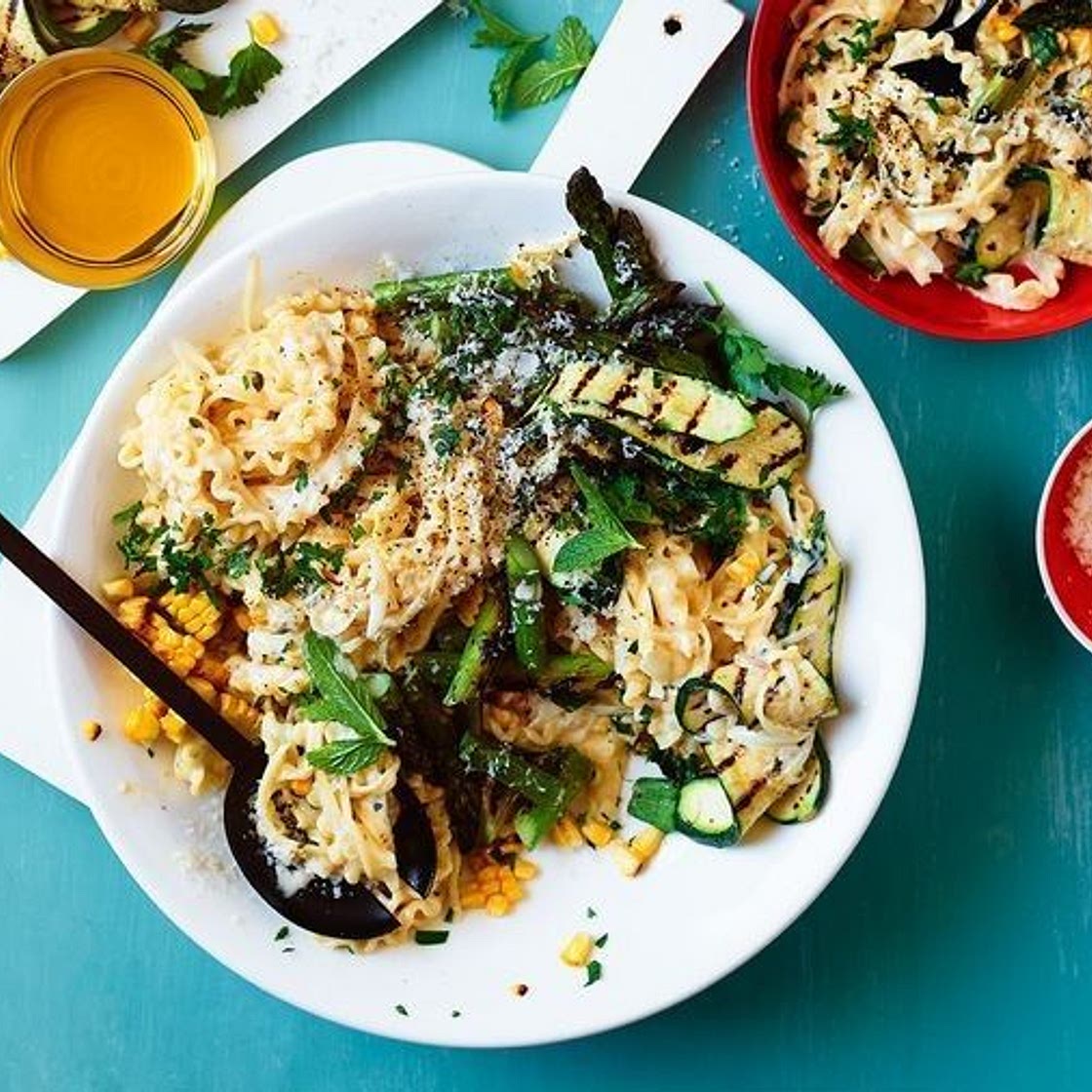 Hayden Quinn's creamy summer vegetarian pasta recipe