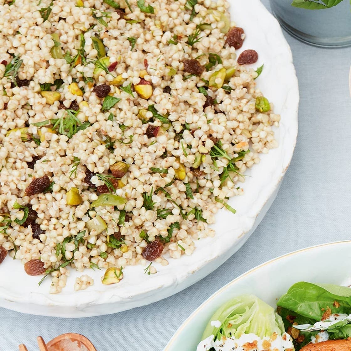 Fruit and herb buckwheat salad