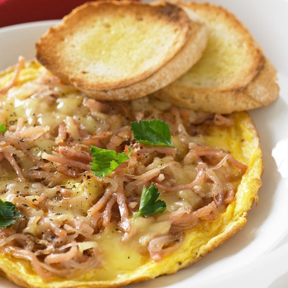 Bacon and cheese omelette