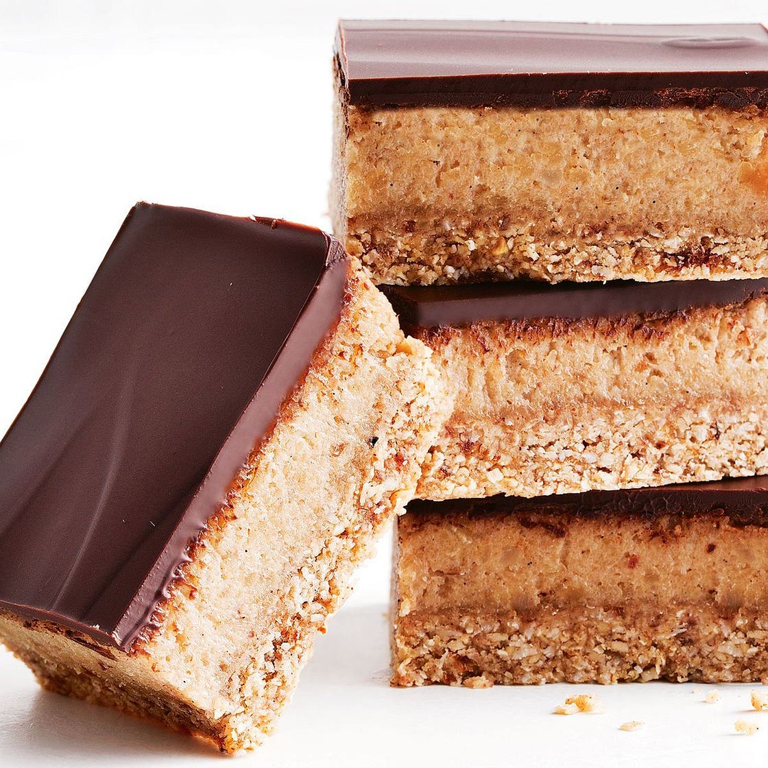 Nutty chocolate caramel slice