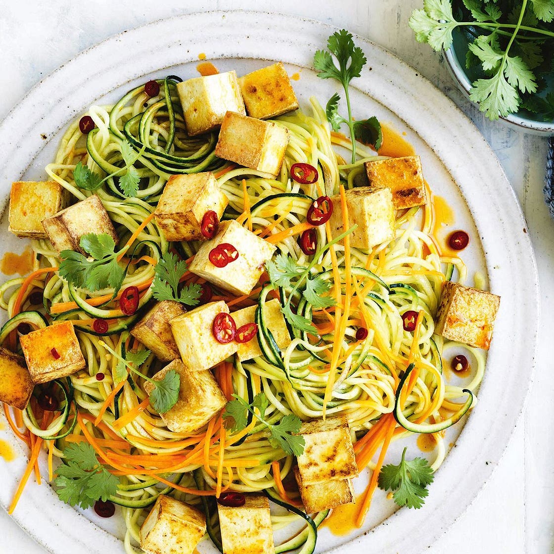 Chilli tofu zoodles