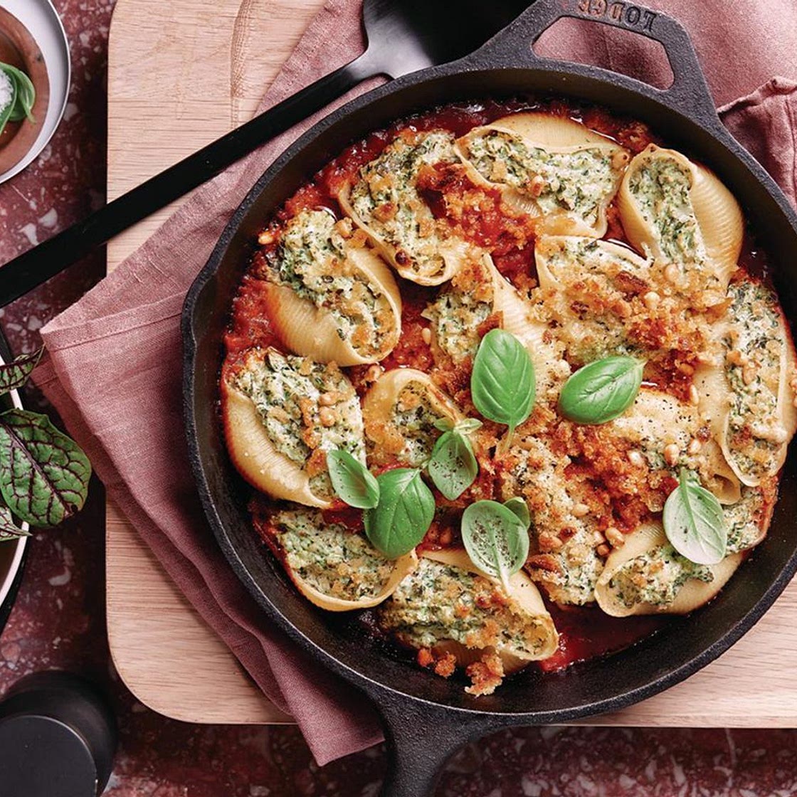 Broccoli and ricotta conchiglioni