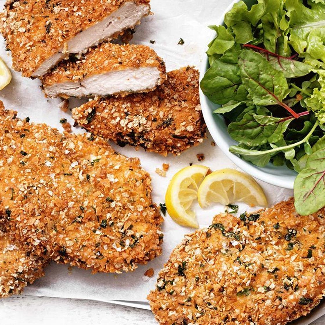 Gluten-free chicken schnitzel