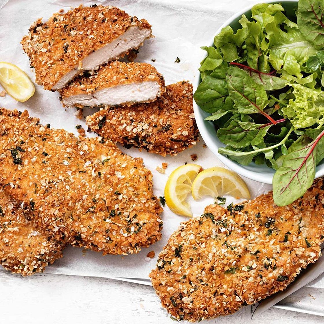Gluten-free chicken schnitzel