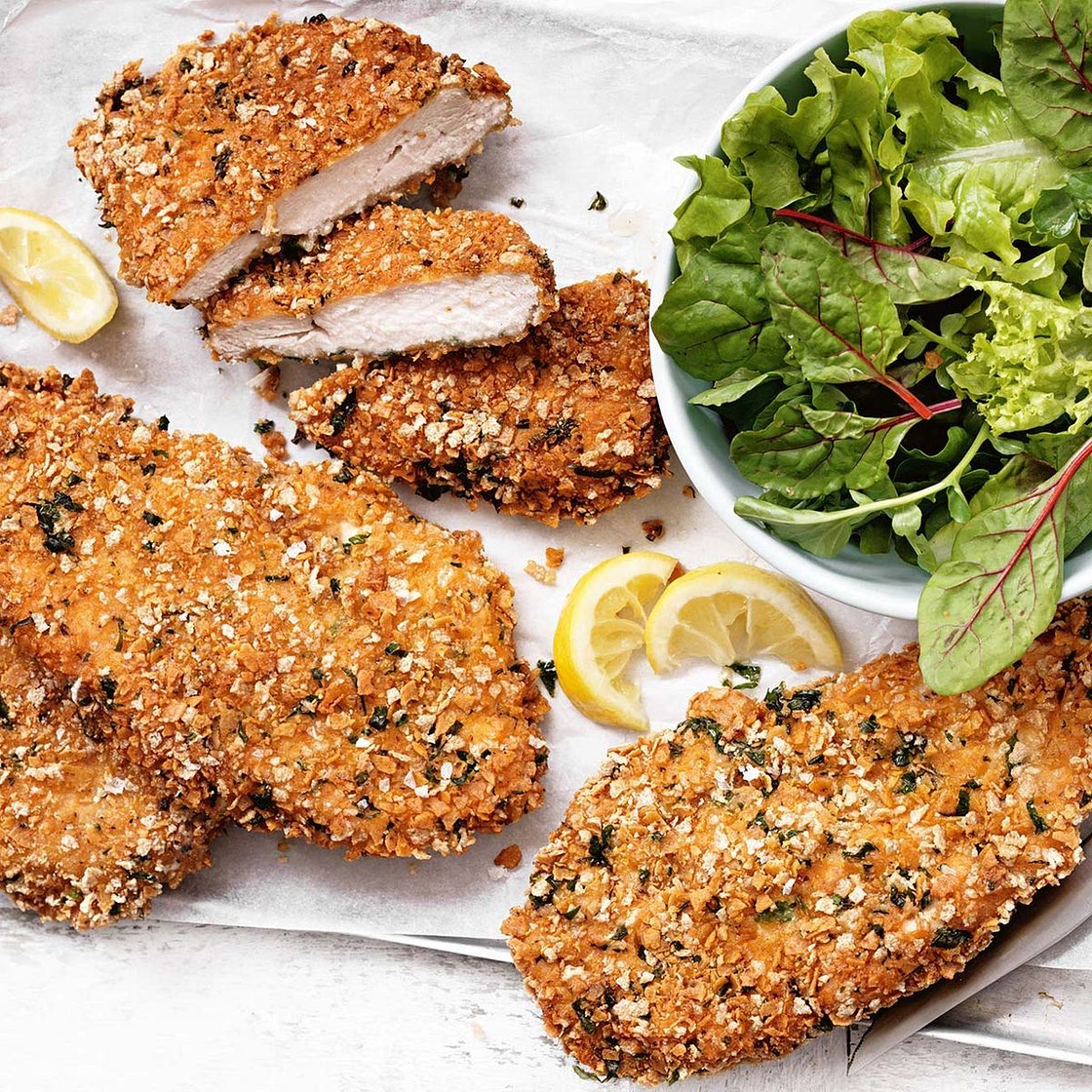 Gluten-free chicken schnitzel