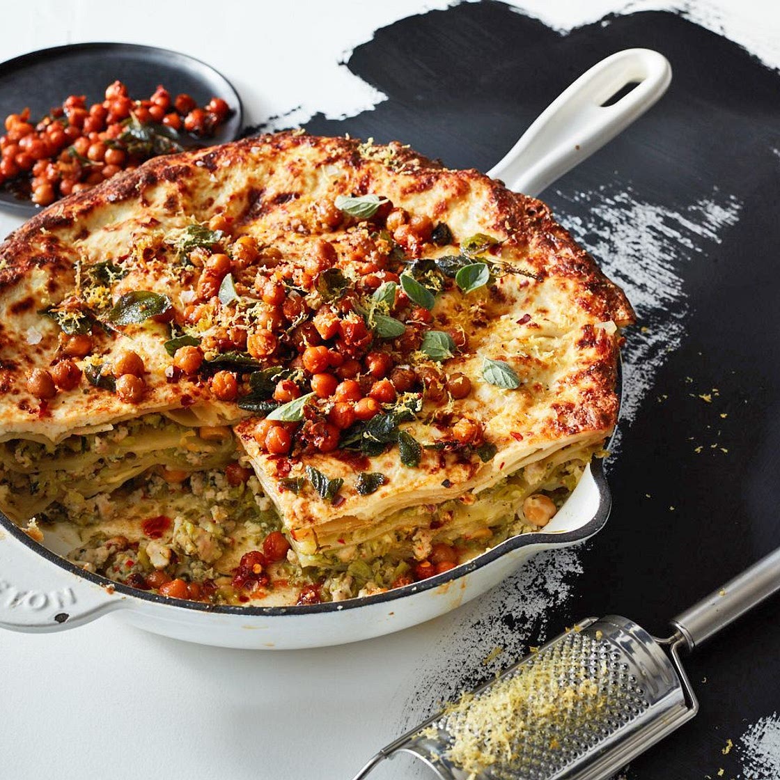 Gluten-free zesty chicken and broccolini lasagne