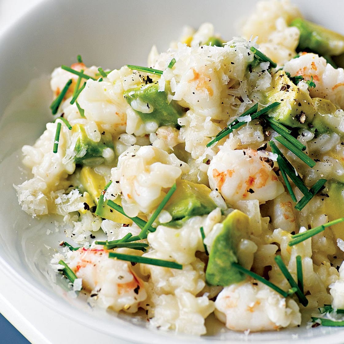 Avocado and prawn risotto