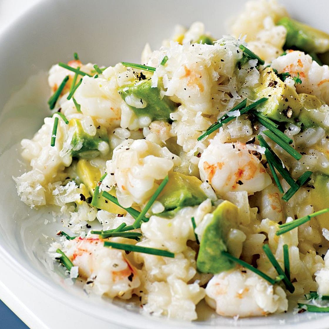 Avocado and prawn risotto