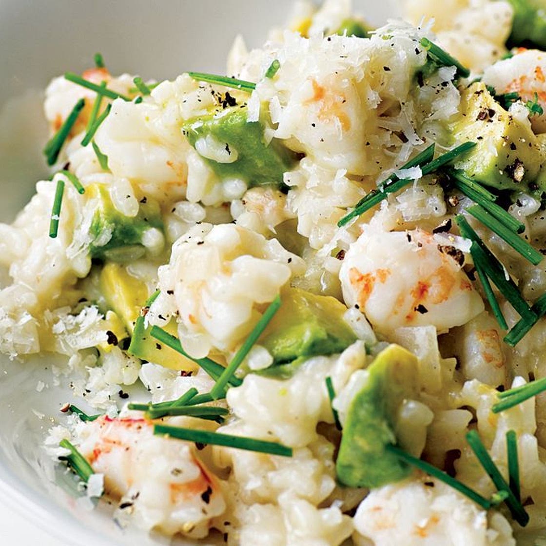 Avocado and prawn risotto