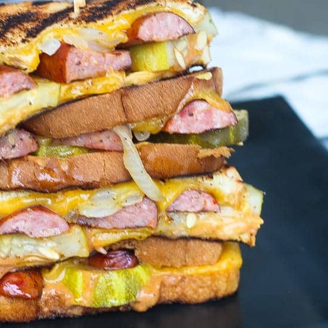 Grilled Cheese with Andouille Sandwich