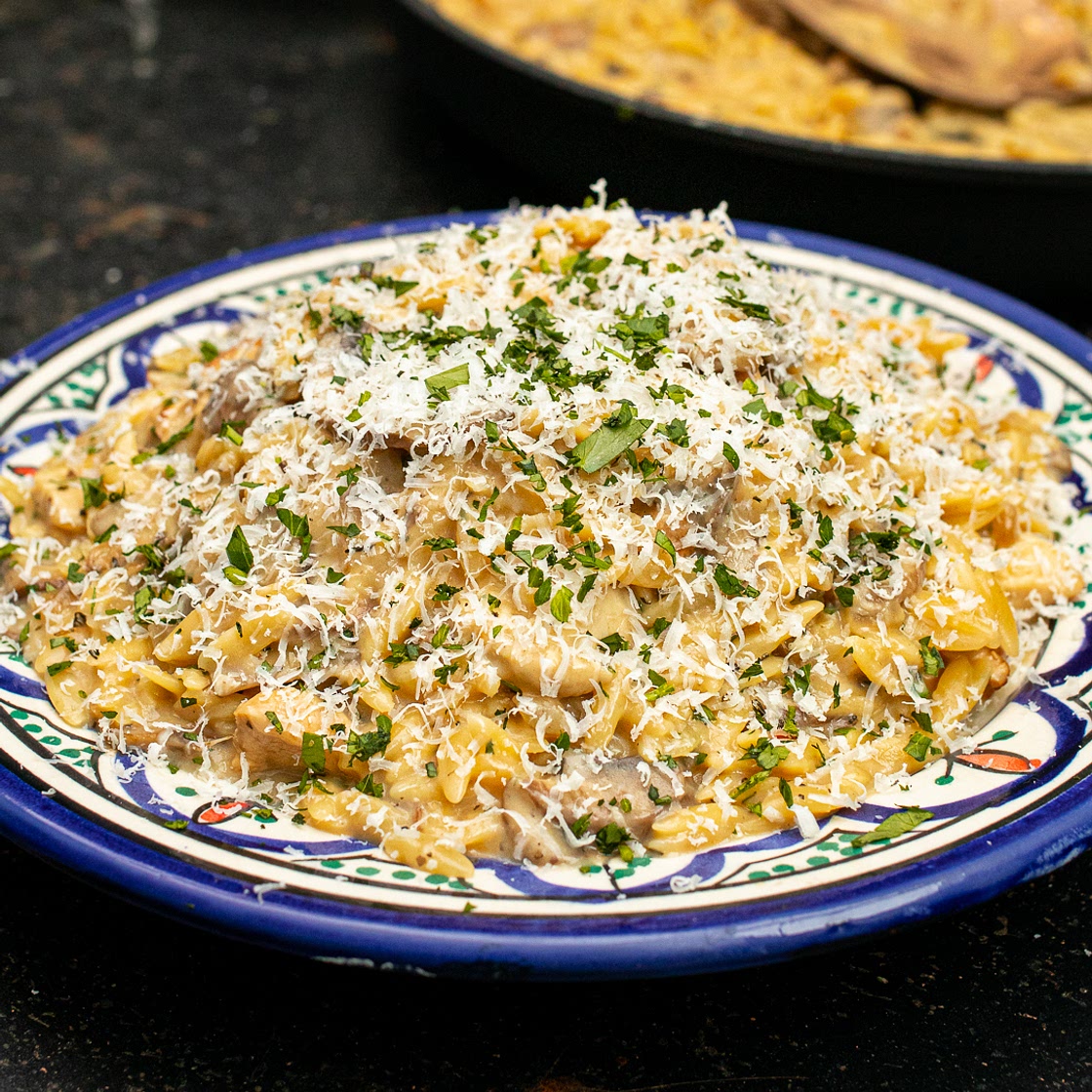 Herby Chicken Mushroom Orzo