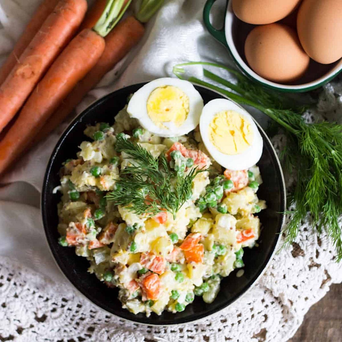 Vegetarian Russian Olivier salad