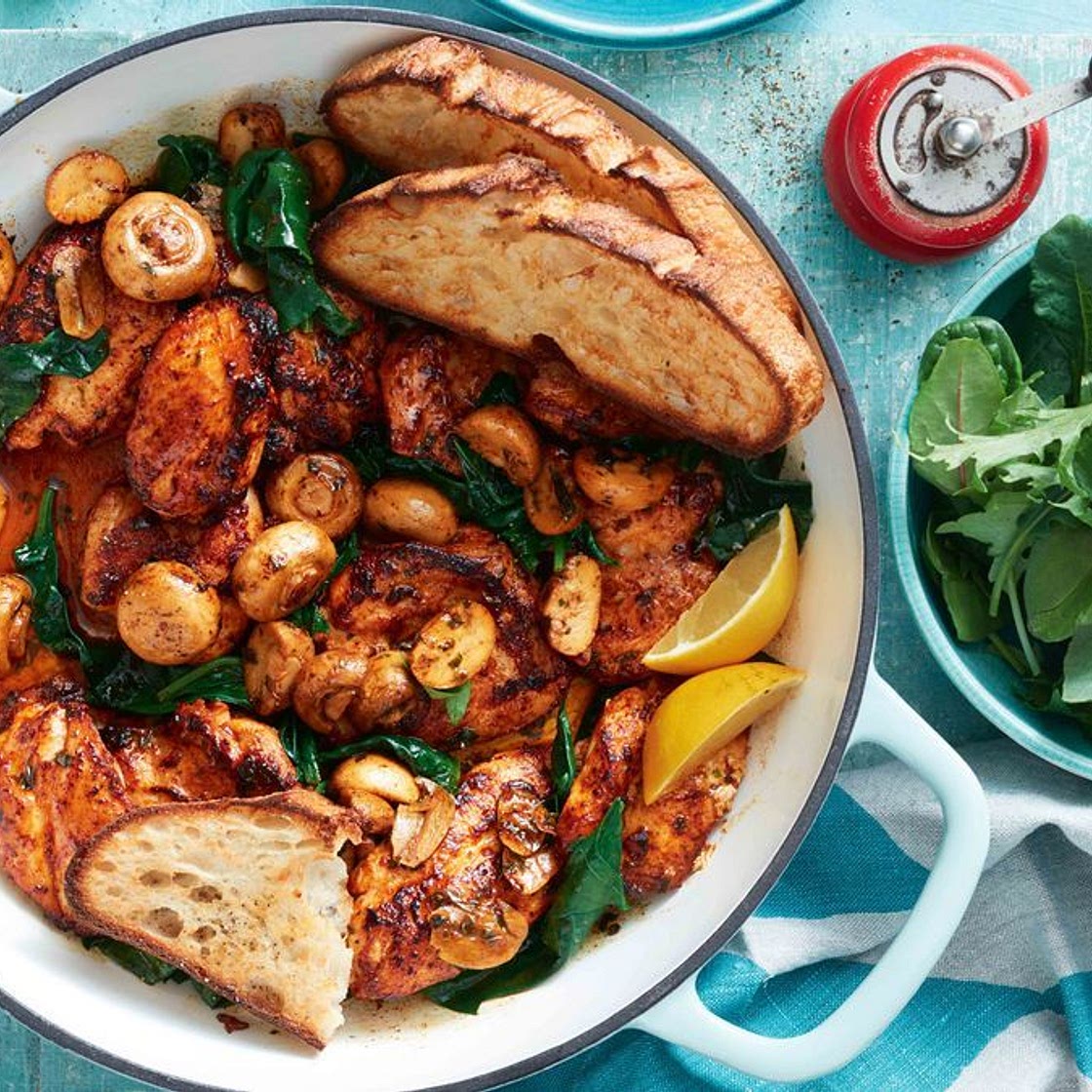 One-Pan Garlic Butter Chicken with Mushrooms recipe