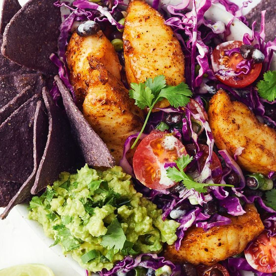 Healthy fish nacho bowl recipe