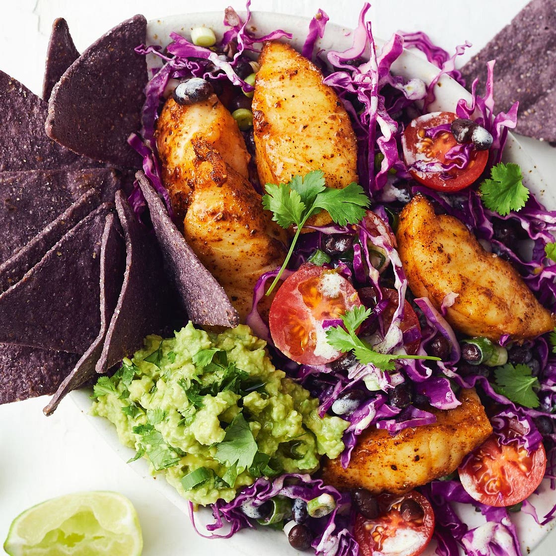 Healthy fish nacho bowl recipe