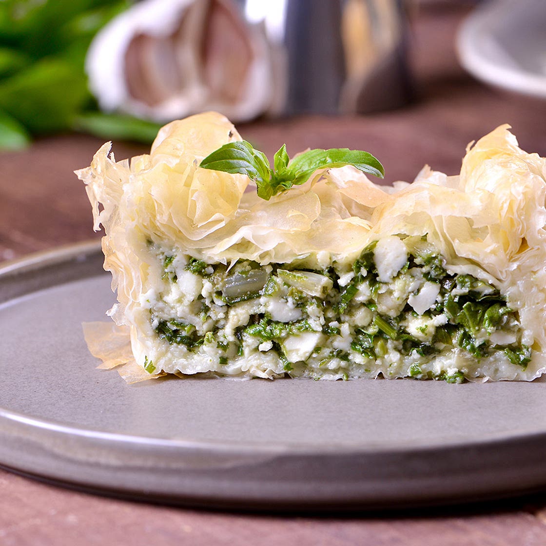 Tarta de hierbas frescas y queso fresco