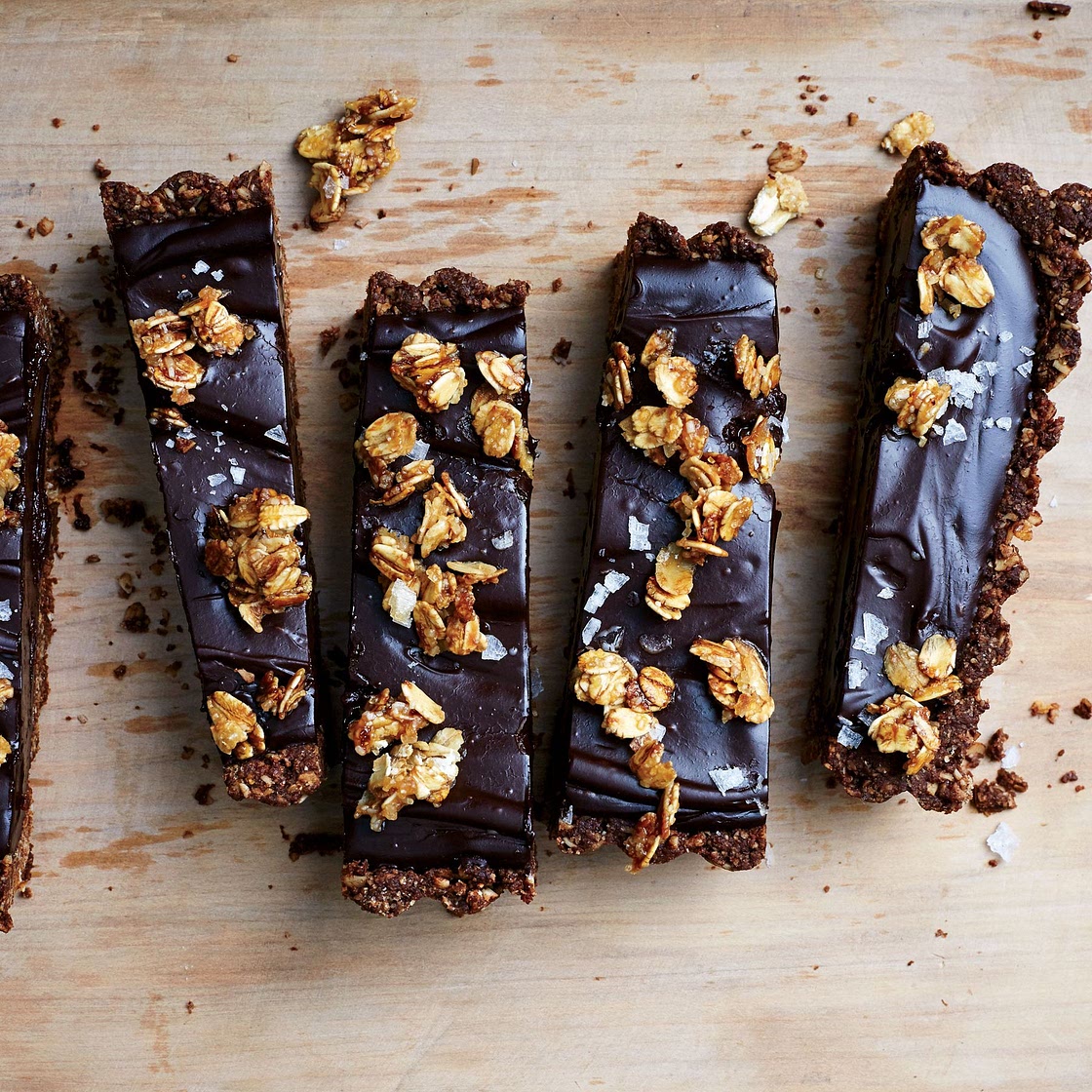 Vegan Chocolate Tart with Salted Oat Crust