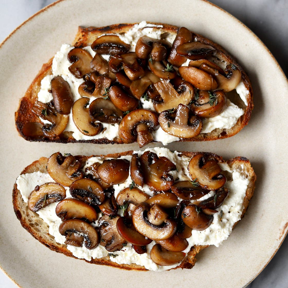 Mushroom Ricotta Toast - A Quick and Filling Snack